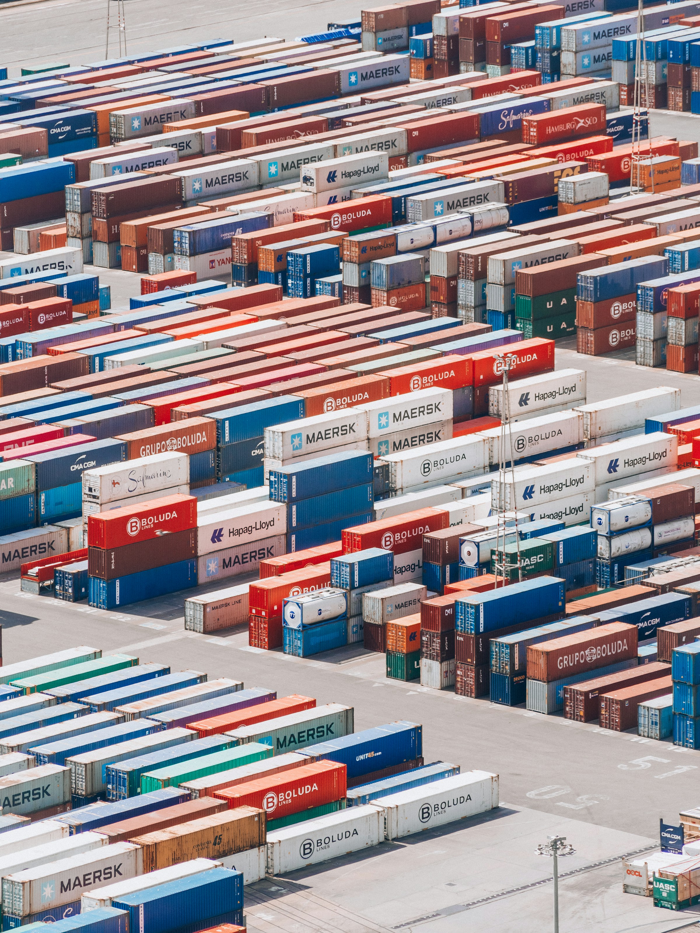 Shipping containers at port